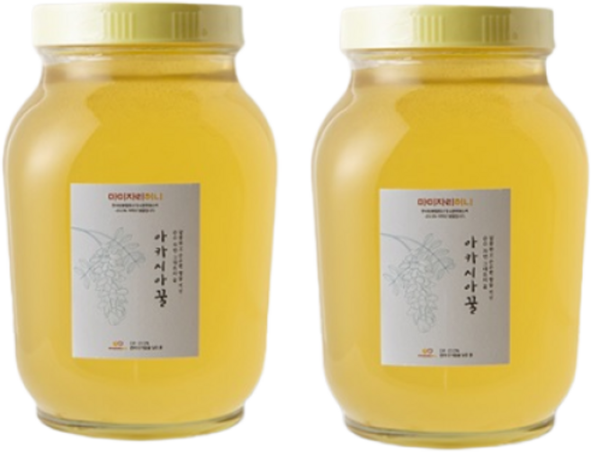 지리산 국내산 자연 벌꿀 100% 마미자리허니 아카시아꿀 2.4kg 1+1, 1개, 아카시아꿀 2병+공병