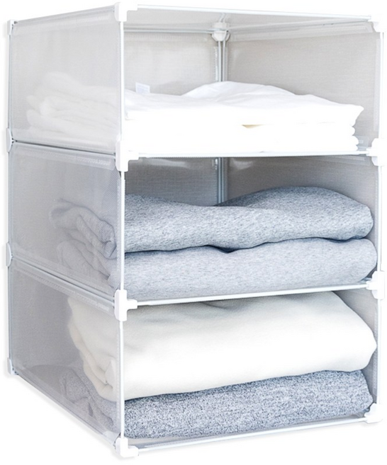 [메이앤홈] 모듈리움 옷장수납함 옷정리함 옷정리트레이 팬트리 수납함 중형, 반투명(중형), 1개