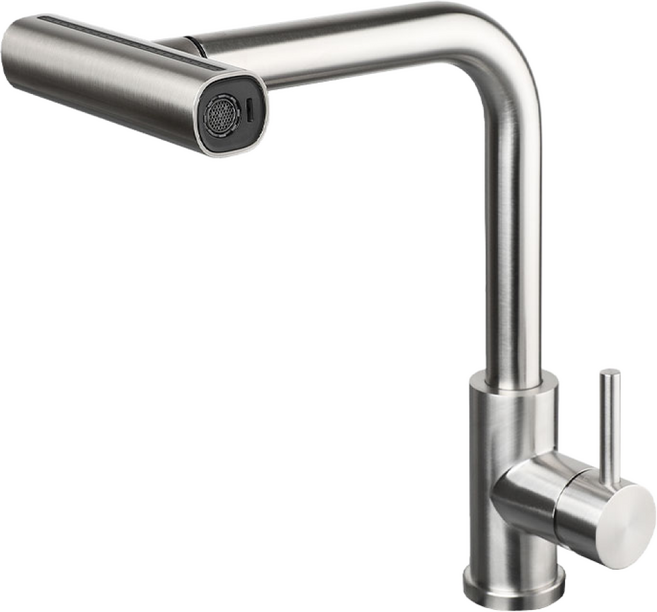 비반트 DOT 주방 싱크대수전 4way 와이드 폭포수전 TA251(MS) 무광니켈, 1개