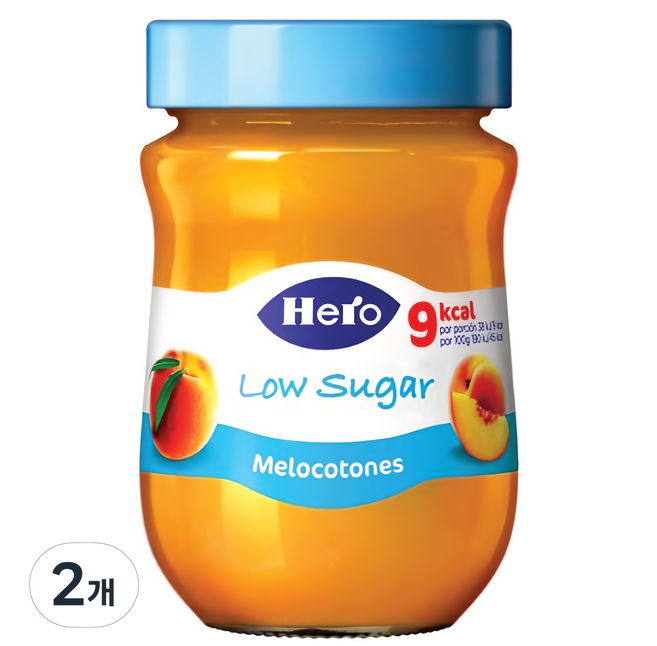 Hero 저당 복숭아잼, 2개, 280g