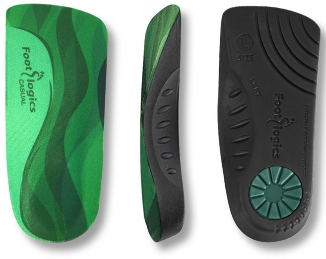 풋로직스 캐주얼 남자 기능성 평발 아치 발편한 반깔창, 1개