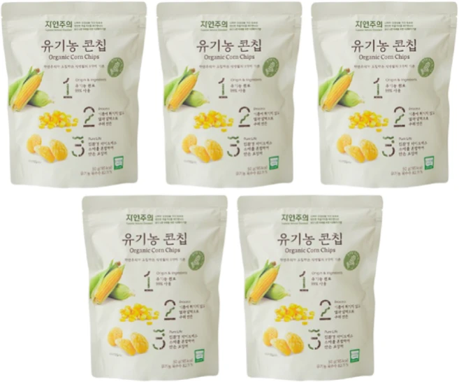 자연주의 유기농 콘칩, 5개, 50g - 쿠팡