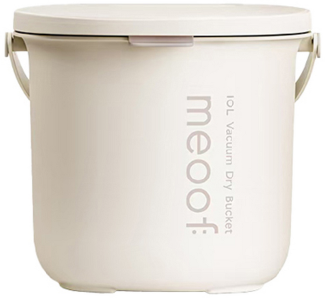 이하니 MEOOF 2세대 진공 사료통 강아지 고양이 항균 밀폐 사료보관통, 1개, 10L, 베이지