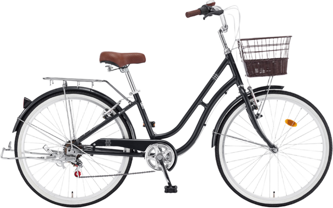 2026 삼천리 레스포 26 프림로즈 자전거 알루미늄 프레임 7단 변속 시티형 여성용자전거, 1개, 172cm, 펄 블랙 (90%조립)