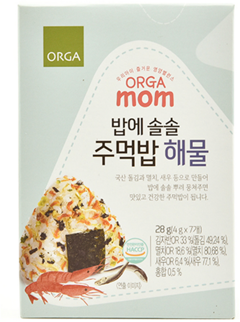 올가홀푸드 밥에 솔솔 주먹밥, 해물, 28g, 1개