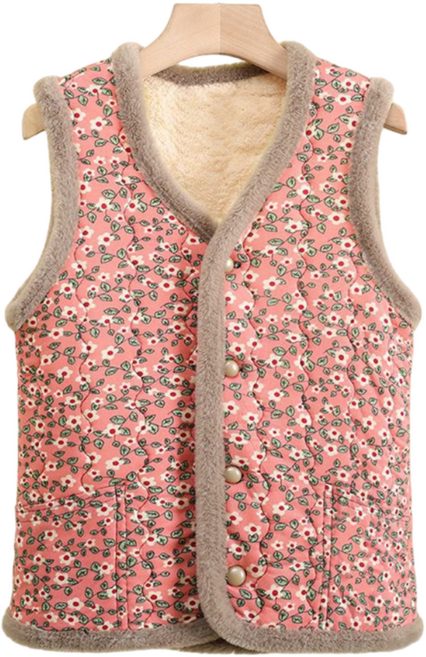 루비크 포근한 김장 할머니 감성 양털 누빔조끼