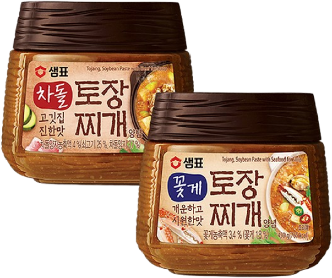 샘표 꽃게토장찌개 양념 450g1개 x 차돌토장찌개 양념 450g1개, 2개, 450g