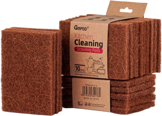 쿠라키친 코코넛 섬유 수세미 짙은갈색, 1세트, 10개