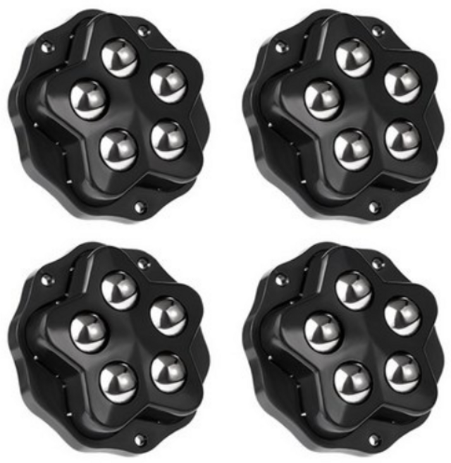 미이사 롤러 바퀴 하단 부착형 이동식, 4개, 금속블랙