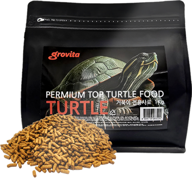 그로비타 거북이 전용사료 대용량버젼 1kg, 1개, 2.2L