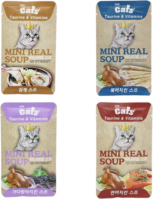 (더캣츠)고양이 간식 미니리얼스프 4가지맛 40g, 북어치킨, 1개