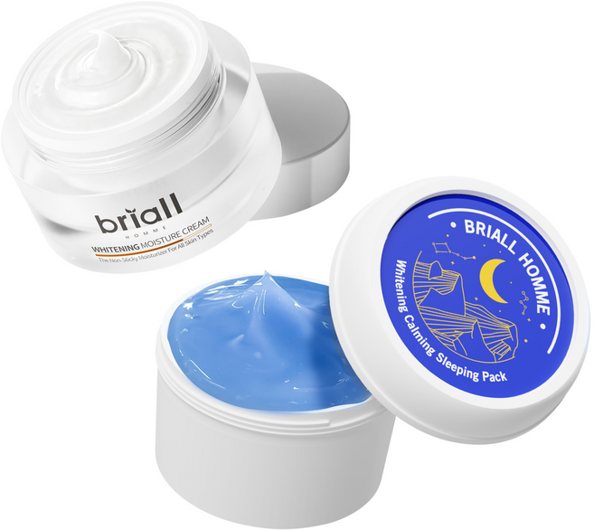 브리올옴므 미백기능성 각질관리 수분크림 100ml + 슬리핑팩 50ml, 1세트