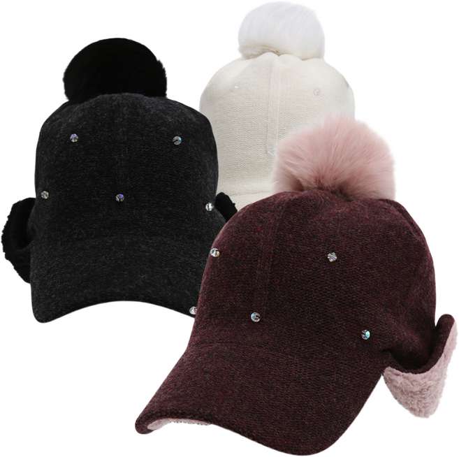 선덜랜드 여성 트윙클 방한 골프모자 - SLL2WCP173, Free, 블랙