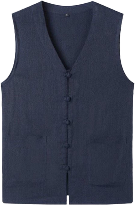 얇은 양상복 생활한복 넉넉 빅사이즈 린넨 재질 남성 조끼 린넨 재질 스타일 남성 조끼 여름 시원 민소매 조끼 바람막이 아우터