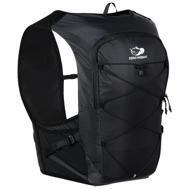 제로웨이트210g 소형 등산가방 가벼운 트레일러닝조끼 10L, 블랙