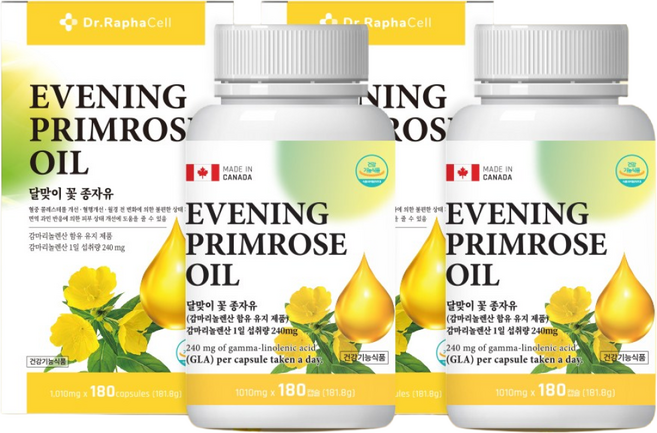 프리미엄 캐나다 달맞이 꽃 종자유 180캡슐 3개월, 180정, 2개