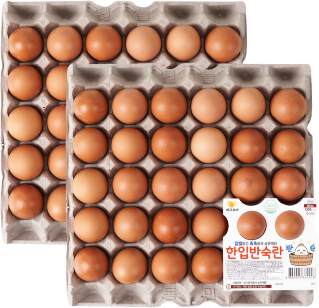 [에그조아] 반숙란 30구 아침을 바꾸는 대란 아이스팩동봉 파손보상, 2세트