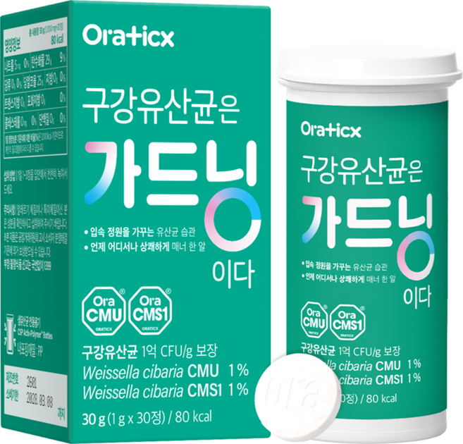 오라틱스 가드닝이다 구강유산균 1억 보장, 1개, 30정