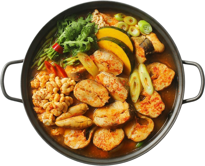 청정한상 부산 동태탕 넉넉한 3인분 550g(소스포함) 얼큰동태탕 국물요리 밀키트 쿠킹박스 캠핑요리, 550g, 2개