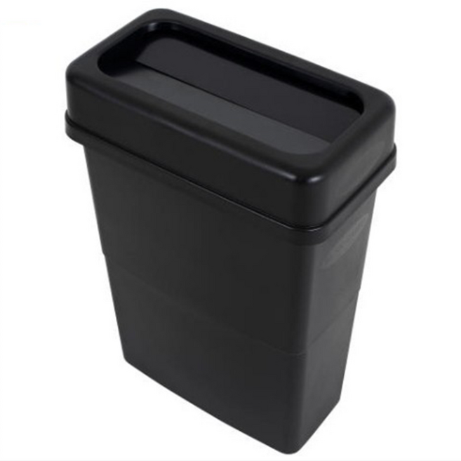 대형 슬림 휴지통 50L 70L 90L 뚜껑형 쓰레기통 블랙 그레이 분리수거 가능, 검정색, M형뚜껑포함