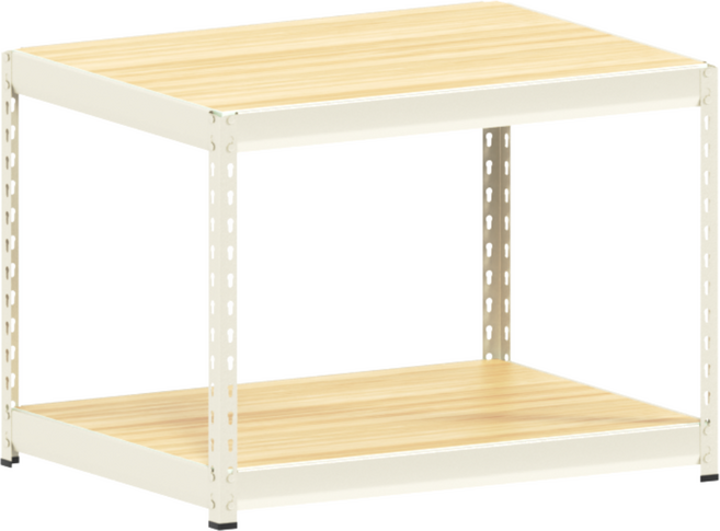 몬스터랙 800x600x600 2단 철제 선반 수납장 조립식 앵글, 아이보리