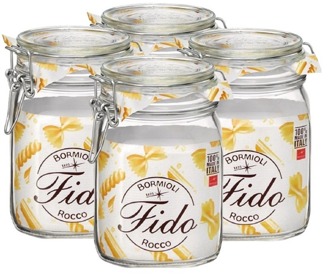 보르미올리 피도 밀폐유리병 1000ml 4개, 1L