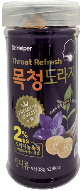 해호 닥터헬퍼 목청 도라지 목캔디 24정, 108g, 1개