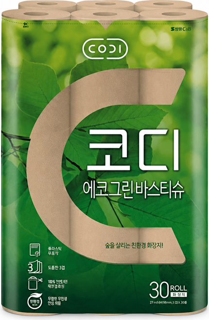 코디 3겹 에코그린 바스 롤 티슈