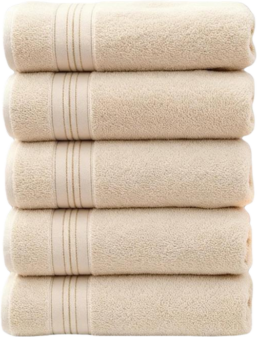 호텔수건 무형광 프리미엄 데일리 순면 32수, 5개, 아이보리