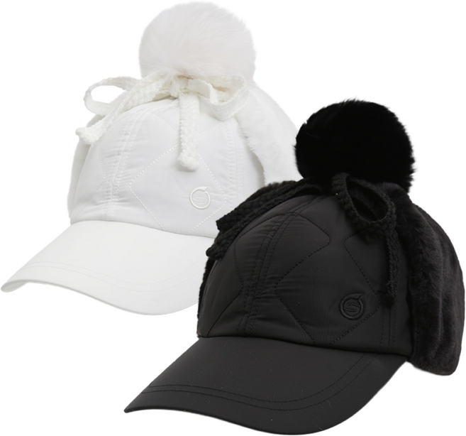 선덜랜드 여성 퀼팅 방한 리본 골프모자 - SLL2WCP171, Free, 블랙