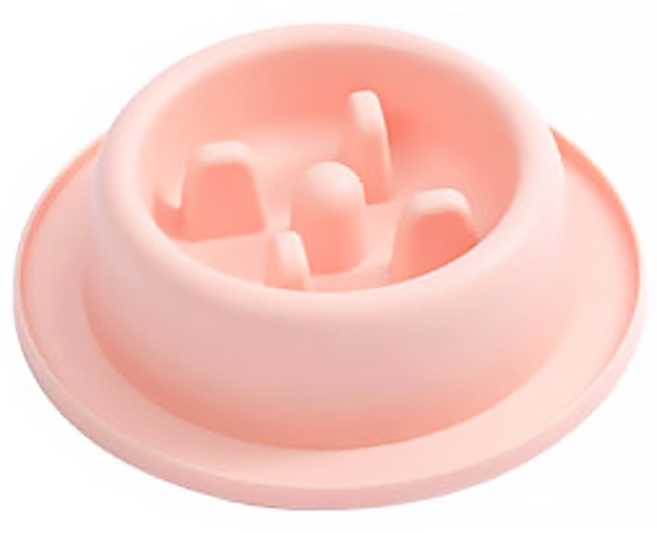 강아지 급체 과식 비만 방지 밥그릇, 핑크, 1개