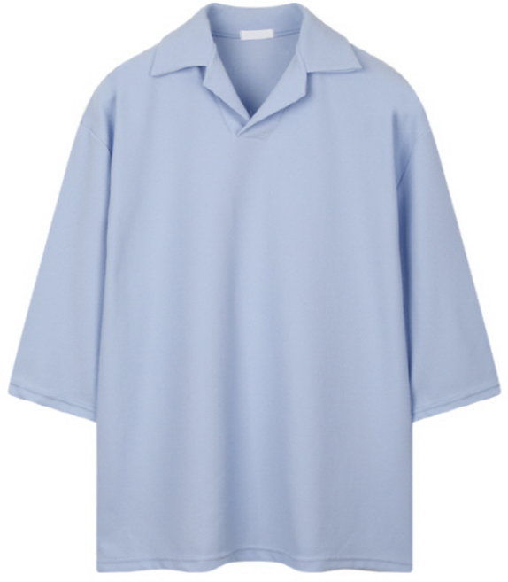 해리슨 오버핏 무지 스텐 카라 7부 티셔츠 LWD1131