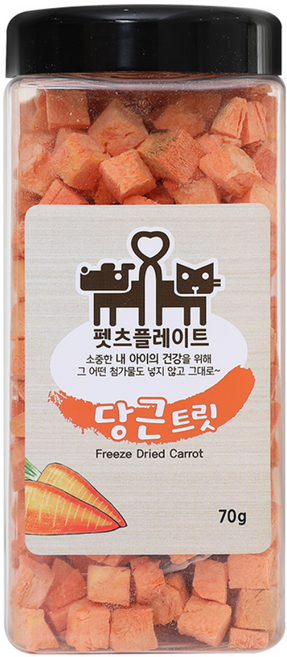펫츠플레이트 반려동물 동결건조간식, 당근맛, 70g, 1개