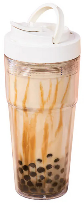 워키 에코젠 이중 진공 보온 보냉 투명 텀블러 750ml (팝업빨대 포함), 오크화이트