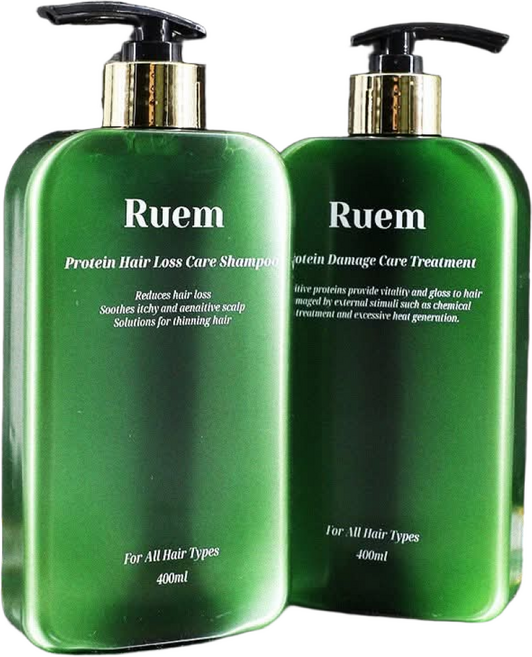 Ruem Protin Shampoo Treatmetn Set 루엠 단백질 두피모발 기능성 샴푸 트리트먼트 세트, 1개, 400ml