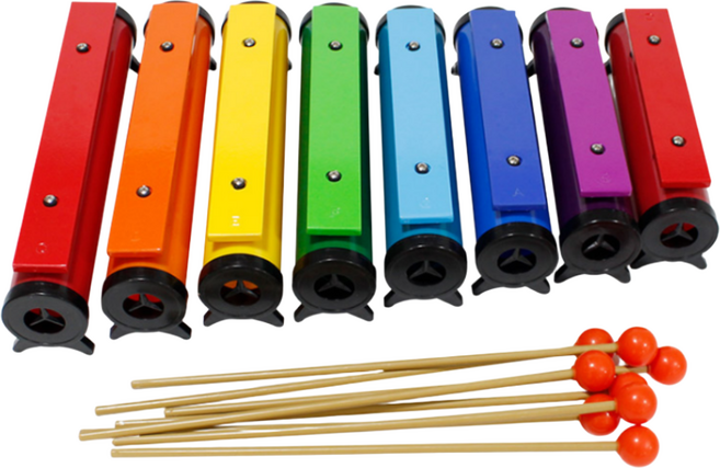 그린키즈 [캐스B] 맑은소리 고급공명실로폰/어린이집 유치원 실로폰 음악교구 유아실로폰, 8판, 8색, 1개