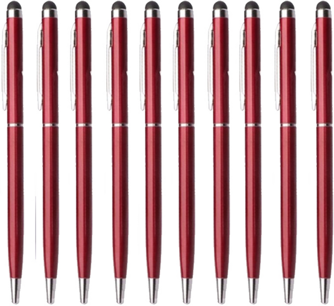 [무심] 스마트폰 태블릿 심플 터치볼펜, 10개, 레드