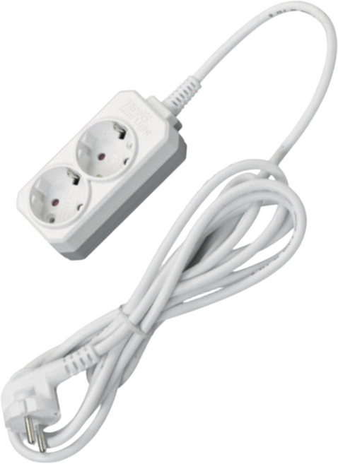 히포 2구 멀티코드 연장선 멀티탭 전기릴선 콘센트 연장케이블, 1개, 화이트, 10m