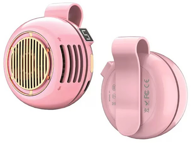 360도 회전 블레이드리스 휴대용 미니 선풍기, 핑크, F1