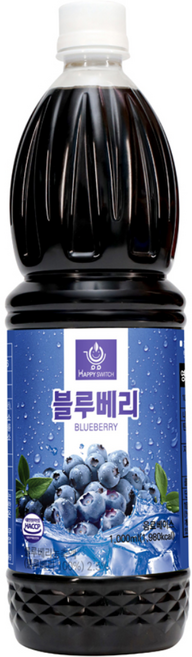 해피스위치 과일농축액 블루베리 아이스티, 2개, 1L