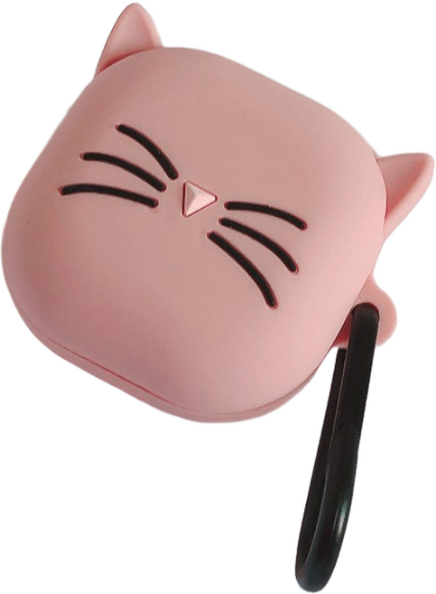 루톰 갤럭시 버즈 FE 라이브 버즈2 프로 케이스, 버즈프로/버즈2/버즈2프로/버즈라이브/버즈FE, 핑크고양이, 1개