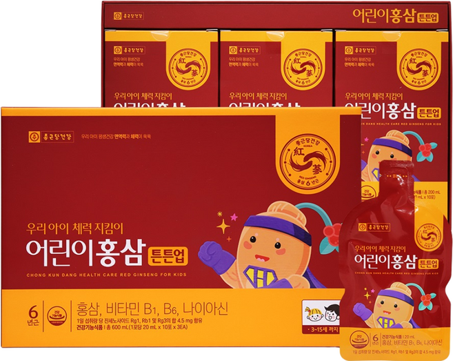종근당 어린이홍삼 (20ml x 30포), 10회분, 3박스