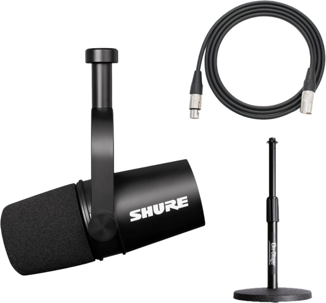 SHURE 마이크 패키지 슈어 MV7X + 스탠드 + 3m케이블 올인원