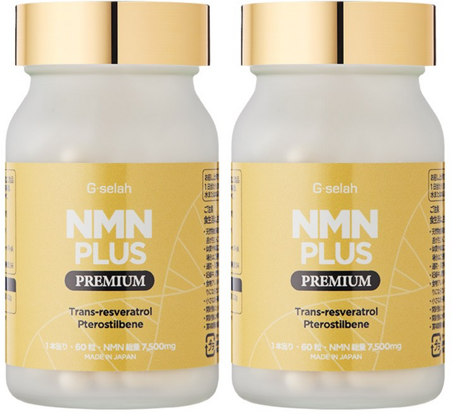 지셀라 일본 고순도 NMN 7500 PLUS 프리미엄 엔엠엔 트랜스 레스베라트롤 프테로스틸벤 60캡슐 2개, 60정