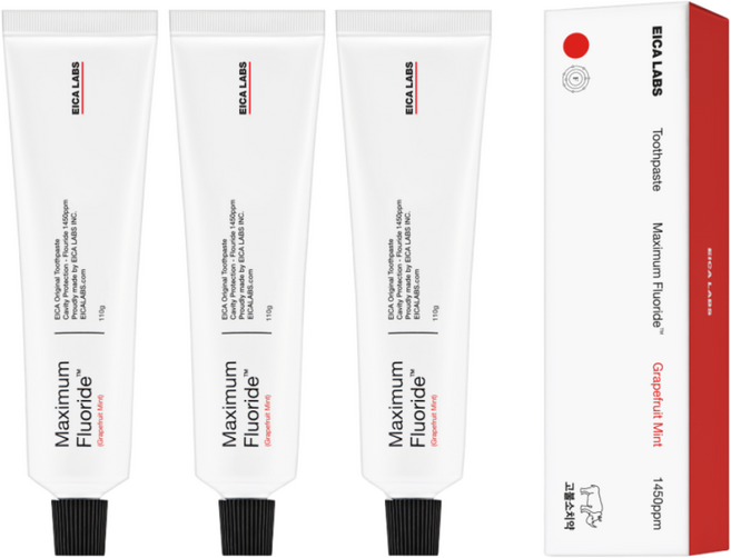 에이카랩스 고불소치약 1450 임산부 입덧 구취 입냄새제거 치과전용 코뿔소치약, 110ml, 3개, 자몽민트