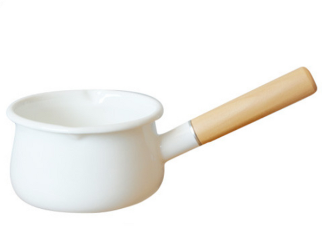 법랑 인덕션 편수냄비 밀크팬 밀크팟 소스팬 이유식 냄비 대형, 1개, 화이트, 15cm