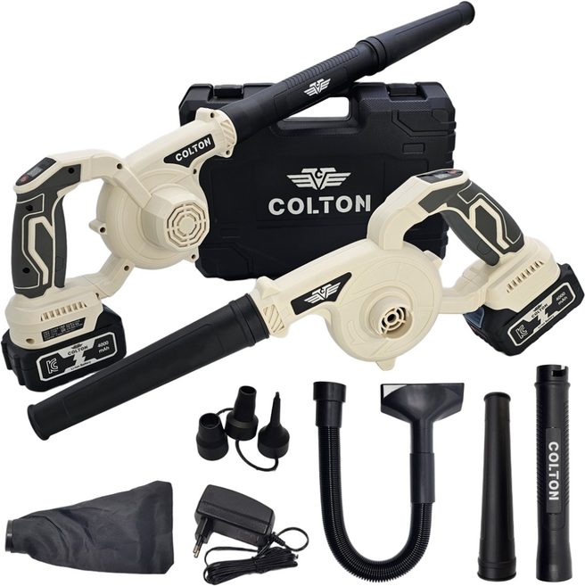 콜튼 강력 무선 송풍기 낙엽 청소기 충전 제설송풍기 5000mAh, 네츄럴화이트, 1개