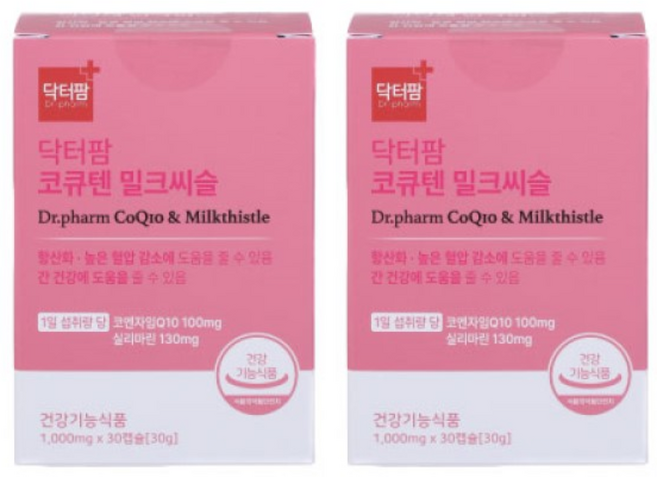 [닥터팜] 코큐텐 밀크씨슬, 60정, 2박스