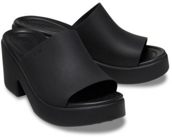 크록스 브루클린 슬라이드 힐 여성 통굽 사무실 실내화 슬리퍼 블랙