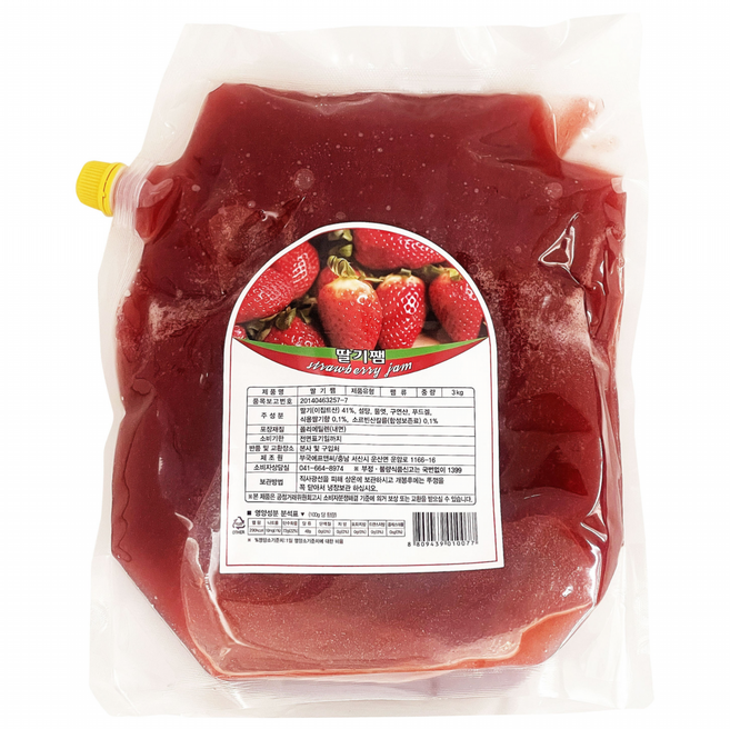 부국 딸기쨈 (대용량 파우치), 3개, 3kg